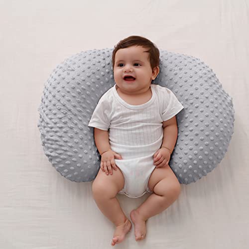 Nursing Pillow and Body Positioner with Premium Slipcover - color: Glacier Gray