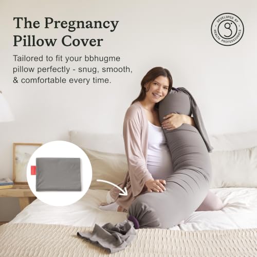 bbhugme Pregnancy Pillow Cover, Stone - color: Stone