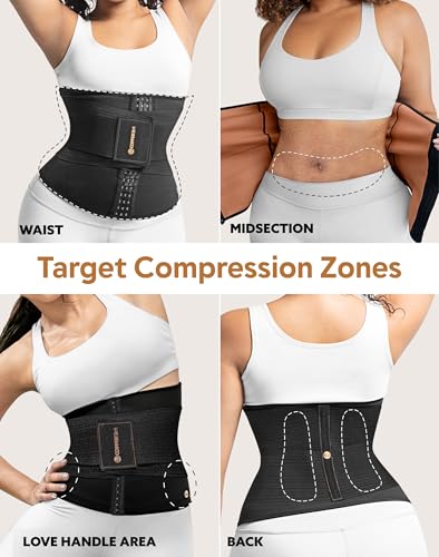Copper Slim Waist Cincher & Waist Trainer for Body Contouring & Shaping - size: Large