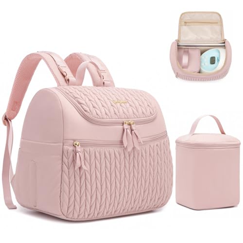 Qualyphant Breast Pump Bag for Spectra S1/S2 & Medela with Insulated Cooler - color: Pink