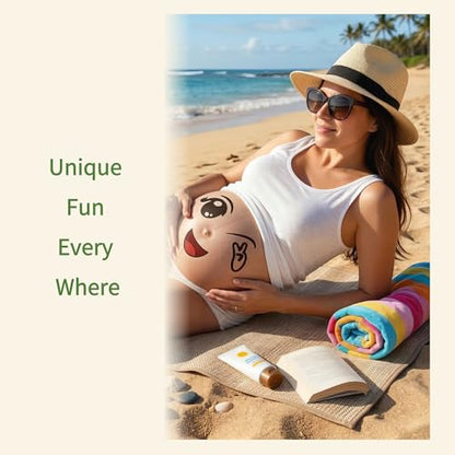 9 Sheets Pregnant Belly Stickers, Funny Maternity Photo Props for Mom-to-Be - style: funny