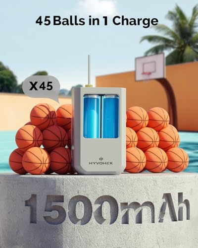 HYVOHEX Mini Electric Ball Pump with Needle for Sports Balls - color: Grey