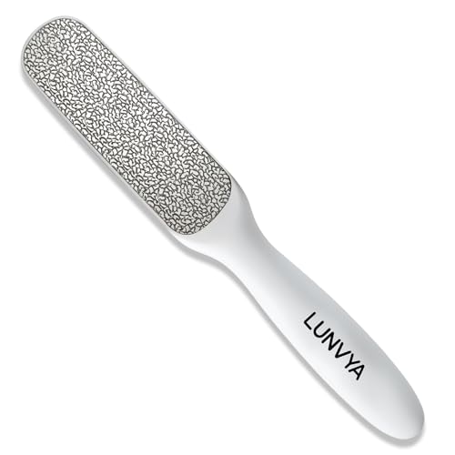 Double-Sided Nickel Foot File, Callus Remover Pedicure Exfoliator (White) - color: White