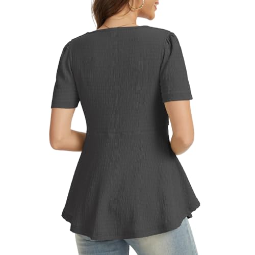 Bearsland Short Sleeve Nursing Top 3pack - color: Iron Gray & Beige & Light Green, size: X-Large