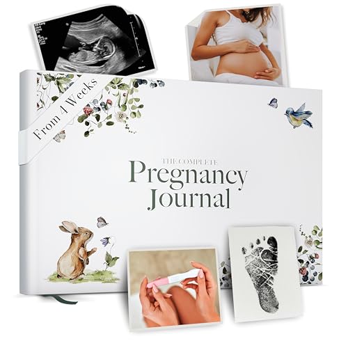 Woodland Pregnancy Journal – Weekly Pregnancy Planner & Scrapbook, Ultrasound Photo Pages, Milestone Trackers & First‑Year Keepsake Book - Pregnant Gifts For New Mom - color: Forest
