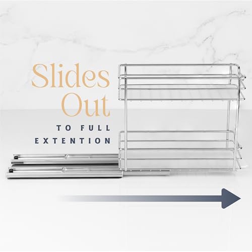 Pull Out Spice Rack for Cabinet, Spice Organizer 4-1/2"W x10-3/8"D x8-7/8"H - size: 4.5 Inch - Double