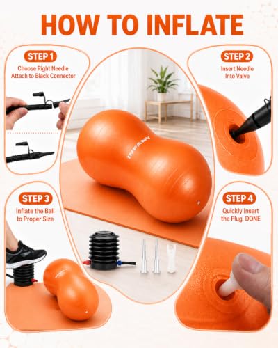 INPANY Peanut Exercise Ball for Labor, Physical Therapy & Fitness - color: Orange