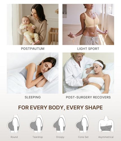 BRABIC Post Surgery Compression Bras for Women Front Closure Surgical - color: Beige, size: XX-Large
