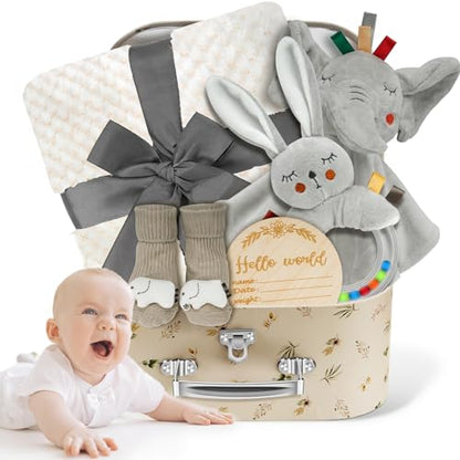 Baby Boy Gift Basket Set, Unique Baby Gift Basket Set - color: Grey