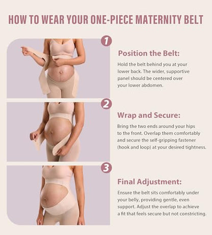 Mama Land Pregnancy Belly Band, One-Piece Maternity Support Belt - color: Beige, size: Medium