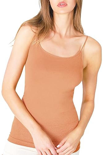 NIKIBIKI Women Seamless Basic Camisole, Made in U.S.A - color: Arizona Tan