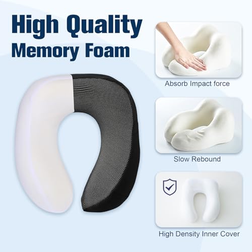 Cirorld Neck Pillow for Traveling, Travel Pillows for Airplanes Pure Black - color: Pure Black