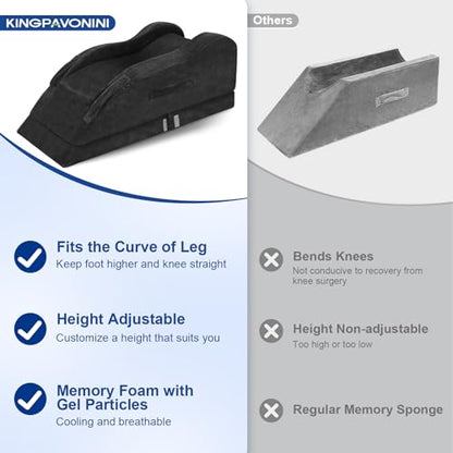 KingPavonini Leg Elevation Pillow for After Surgery, Single Leg, Black - color: Black, size: Single Leg