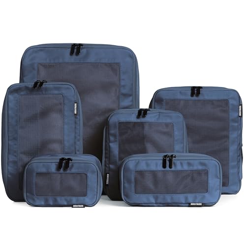 Aerotrunk Compression Packing Cubes for Travel, 6-Pack, Dark Blue - color: Dark Blue, size: 6-Pack