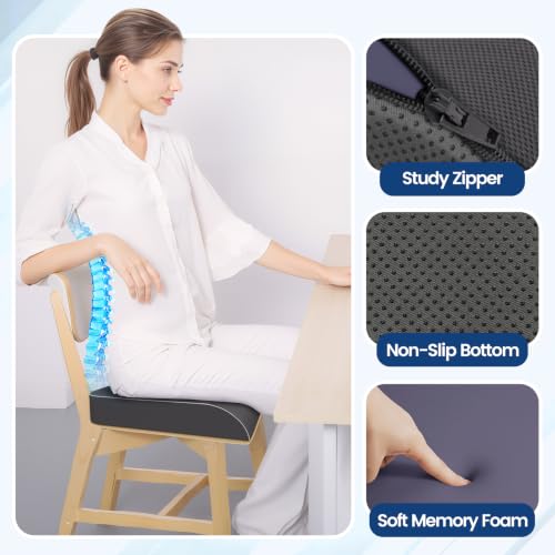 SweetSlubr Seat Cushion, Chair Pad, Memory Foam Tailbone Pain Relief - color: Gray, size: Large