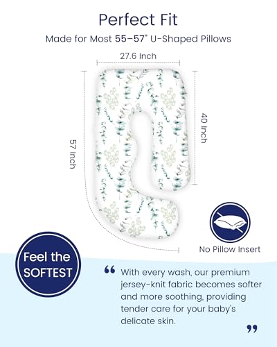 TotAha Soft Pregnancy Pillow Cover Compatible with Momcozy Body Pillow - color: Mint Leaf