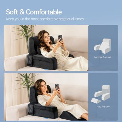 Kayfia Reading Pillow, Gel Memory Foam Back Rest Pillow, 19", Black - color: Black, size: Standard(19'')