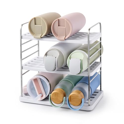 YouCopia UpSpace 9 Water Bottle Organizer, Adjustable Tumbler Cabinet Rack - size: 9 Bottle Premium