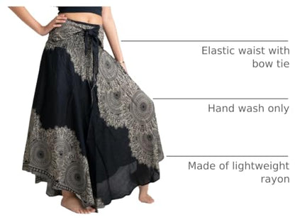 Long Skirts for Women Maxi Boho Skirt - color: Hippierose Black, size: 20-24 Plus