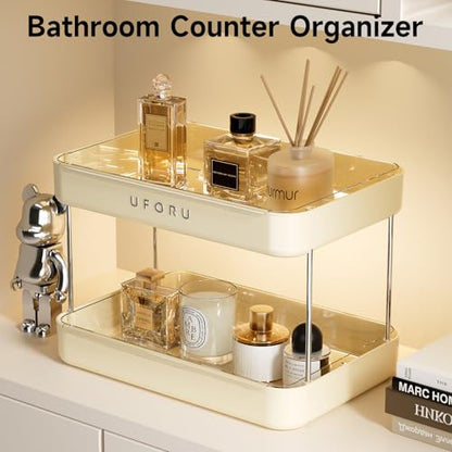 UFORU Countertop Coffee Station Organizer,Cup Rack,Mug & Wine Glass Holder - color: Cream White