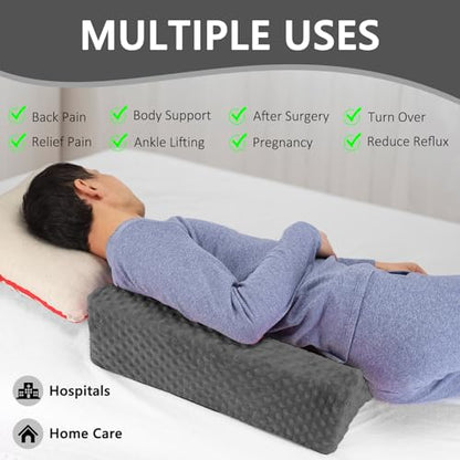 Wedge Pillow for Side Sleeping, Body Positioning Foam Wedge Pillow - color: Dark Gray