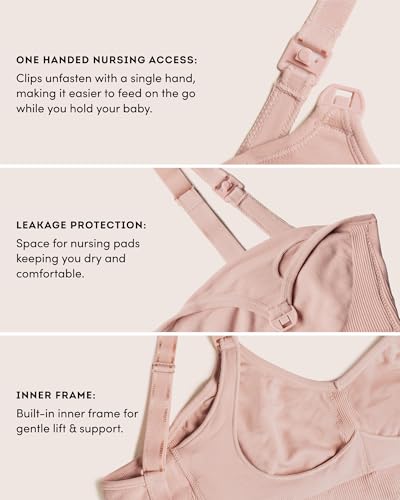 Fruit of the Loom Women's Wireless Nursing Support Bra - color: Rose Shadow, size: 4X-Large