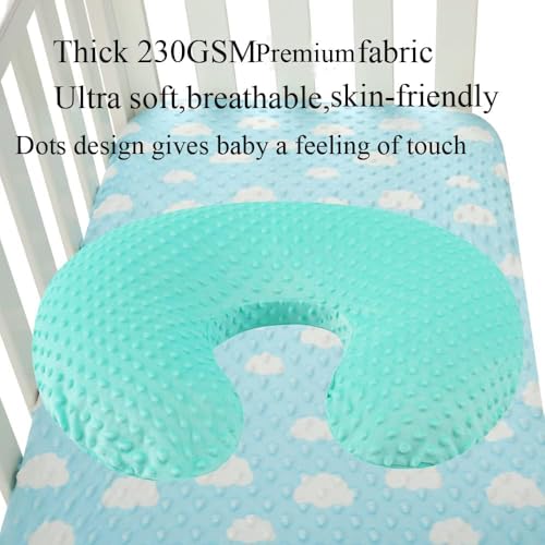 Dot Nursing Pillow Cover Set 2 Pack Compatible with Boppy Pillow - color: Grey & Green