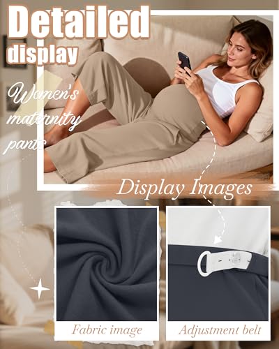 3 Pack Women's Maternity Capris - color: Black, Charcoal Gray, Khaki, size: XX-Large