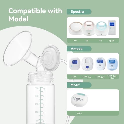 10oz Breastmilk Storage Bottle, Compatible with Momcozy Milk Cooler 22oz & Spectra Pumps, BPA-Free Wide-Neck Collection Bottles for Pumping & Fridge, Breastfeeding Essentials, 4PCS - size: 10oz-4pcs