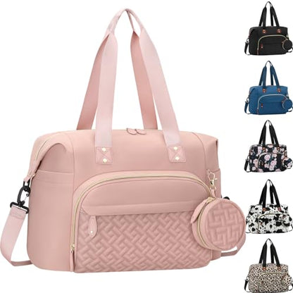 Tenot Diaper Bag Tote, Baby Bags with Pacifier Case Pink - color: Pink, size: Medium