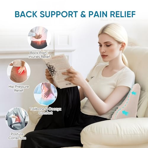Lumbar Support Pillow for Recliner and Couch, Ergonomic Back Support Pillow - color: Beige