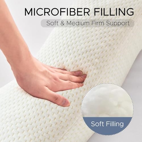 Body Pillow for Adults, Swan Pillow Insert for Sleeping, Beige, 49 Inch - color: Beige