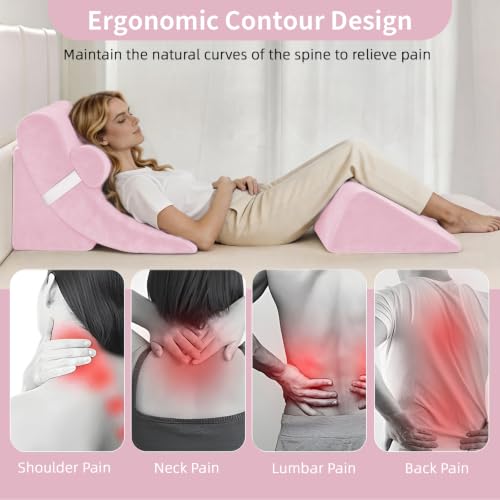 Wedge Pillow Set for After Surgery,Pink,4PCS-22 - color: Pink, size: 4PCS-22''