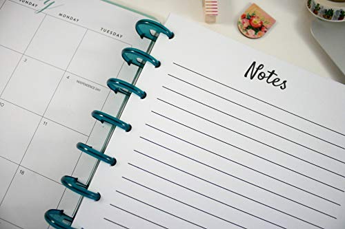 Notes Refill Pages for 11-Disc Letter Size Planners, Letter Size Planner Notes Refills, Pre-punched Planner Inserts, Pre-punched Notes Refills