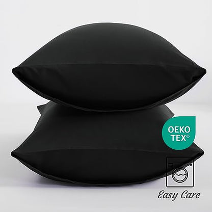 NTBAY Standard Microfiber Pillowcases, Set of 2, Black - color: Black, size: Standard (20"x26")