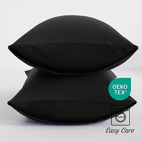 NTBAY Queen Microfiber Pillowcases, Set of 2, Black - color: Black, size: Queen (20"x30")
