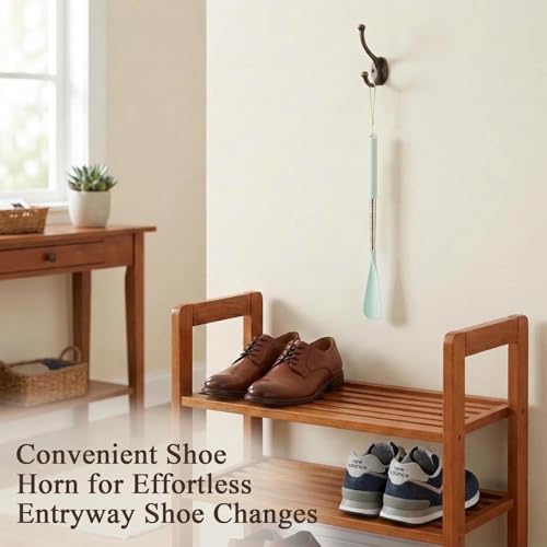Telescoping Shoehorn Handle Retractable Telescopic Shoehorn Foldable Shoehorn Shoe Puller Adjustable Shoe Aids - color: Green