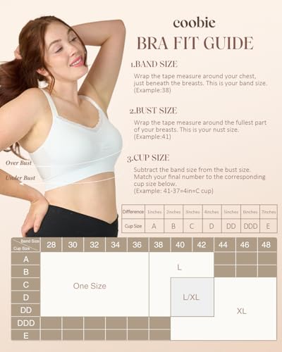 Coobie Lace V-Neck Bra for Women - color: White, size: Large