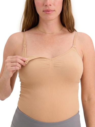 HATCH The Essential Nursing & Pumping Tank Top for Breastfeeding - color: Sand, size: X-Large