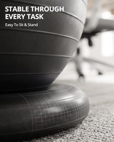 Trideer Exercise Ball Chair – Yoga Ball Chair for Office, Pregnancy & Home - color: Black, size: L(23-26inches/58-65cm)