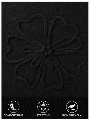 MEROKEETY Women's Fall Floral Button Up Lightweight Cardigan Sweater Trendy - color: Black, size: Medium