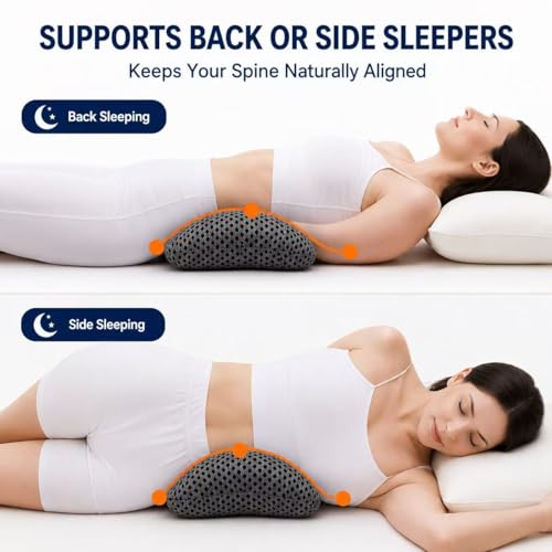 Ergonomic Lumbar Support Pillow, Memory Foam Back Cushion - color: Gray