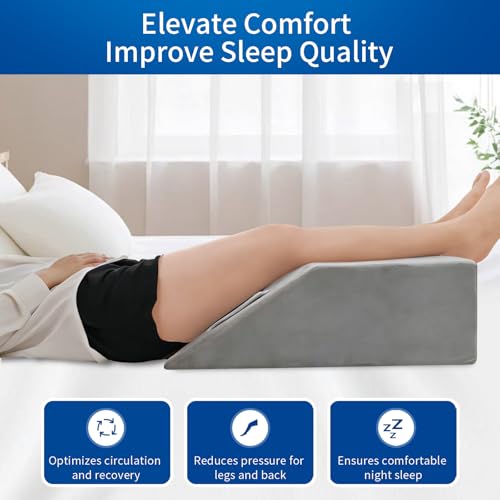 Leg Elevation Pillows for After Surgery, Memory Foam Leg Pillow for Sleeping Lower Back Hip Ankle Sciatica Pain Relief - size: Double Legs-24"x21"x8"