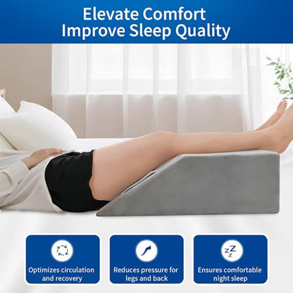Leg Elevation Pillows for After Surgery, Memory Foam Leg Pillow for Sleeping Lower Back Hip Ankle Sciatica Pain Relief - size: Double Legs-24"x21"x8"