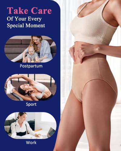High-Rise Incontinence Underwear Women Washable Leakproof Panties 3 Packs - color: Black, size: Medium