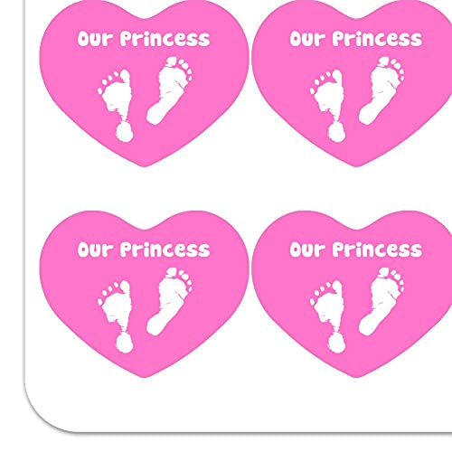 Personalized Custom 1 Line Baby Feet on Pink Shower Heart Shaped Planner - color: Clear