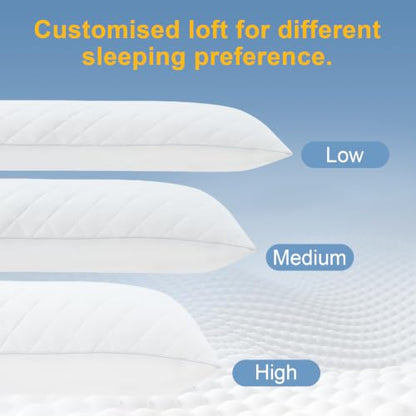 KISSKI Cooling Body Pillow for Adults, Memory Foam Long Pillow for Bed - color: Cloud White