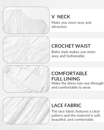Plus Size Wedding Dresses Boho Lace Formal Bohemian Fall Long Dress - color: White, size: 18 Plus