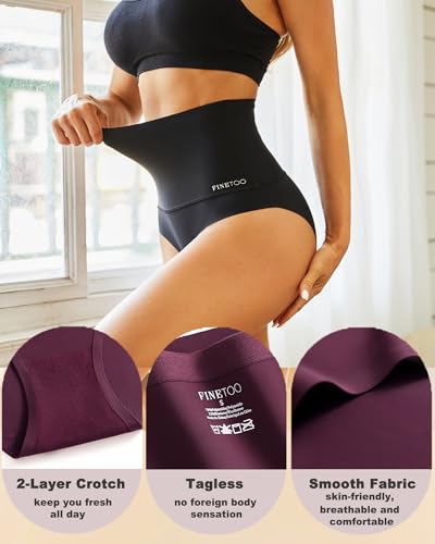 FINETOO Tummy Control Underwear Shapewear for Women Seamless High Waisted Panties Moderate Control Briefs S-3XL - color: A-4pack, size: XX-Large