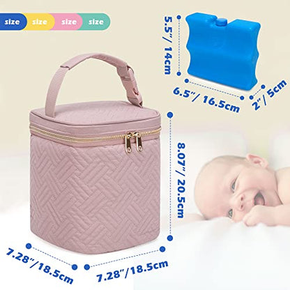 Fasrom Breastmilk Cooler Bag with Ice Pack, Insulated Baby Bottle Bag